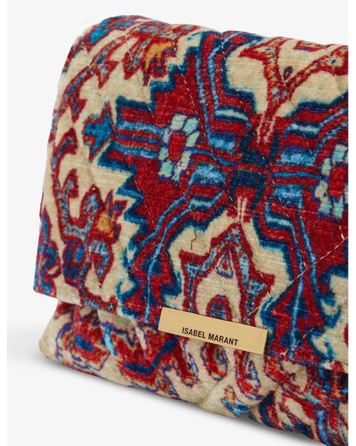 Isabel Marant Merine Tapestry Velvet Cross-body Bag in Red | Lyst