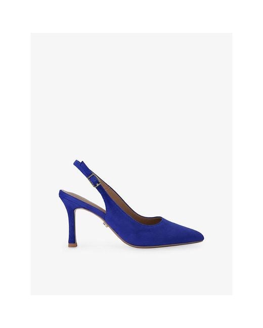 Carvela Kurt Geiger Blue Corletta Heeled Suede Slingback-Courts
