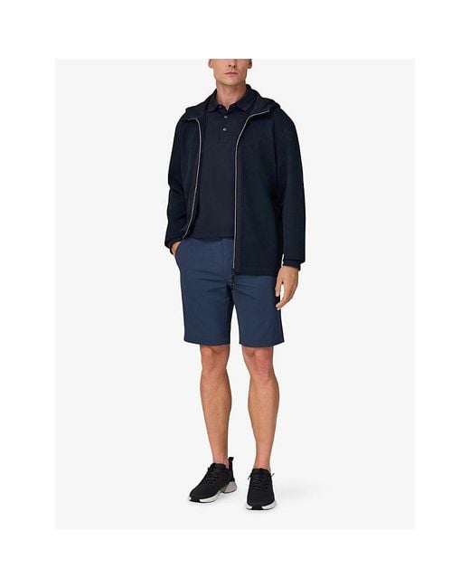 Boggi Blue Scuba Regular-Fit Stretch Cotton-Blend Hoody for men