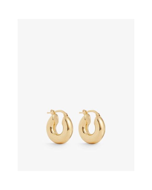 Jil Sander Metallic Classic Brand-engraved -tone Brass Earrings