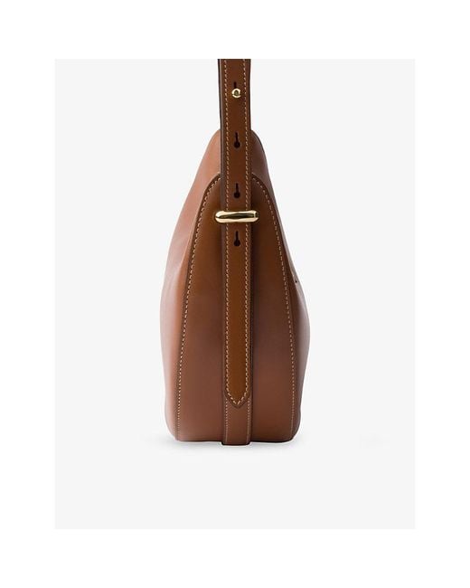 Prada Brown Arqué Small Leather Shoulder Bag