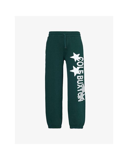 Cole Buxton Green 4 Star Straight-Leg Cotton-Jersey Jogging Bottoms for men