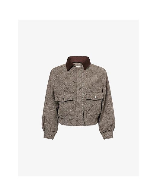 4th & Reckless Brown Ingrid Cropped Knitted Jacket