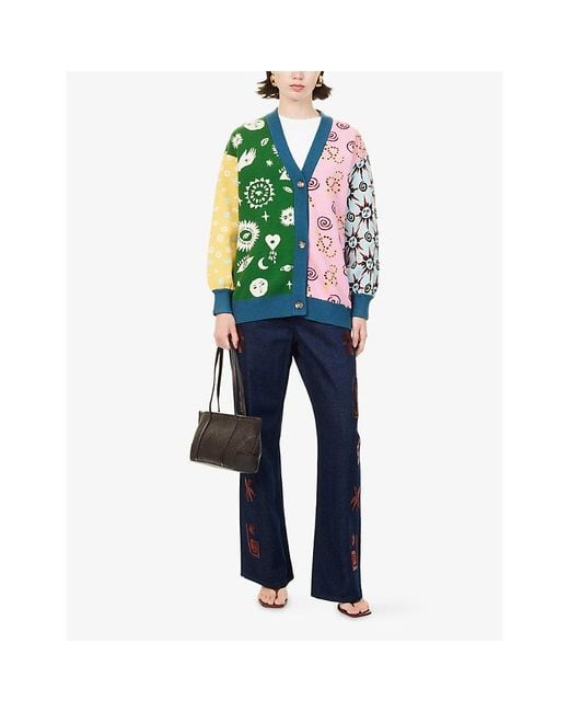 Never Fully Dressed Green Morocco Martha Woven-Knit Cardigan