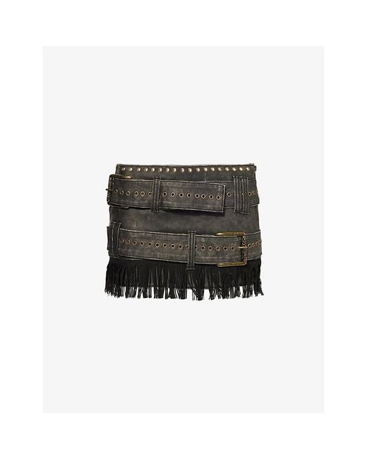 送関込 JADED LONDON Odile Faux Leather & Suede Mini Skirt Odile Faux Leather & Suede Mini Skirt | Jaded London | Clothing