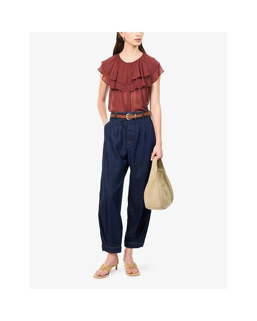 PAIGE Blue Delaney Harem Denim Trousers
