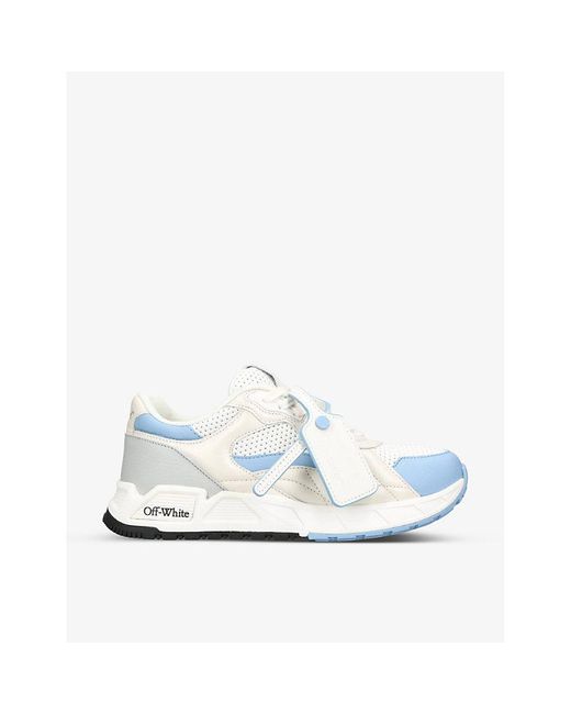 Off-White c/o Virgil Abloh White Kick Off Tag-embellished Leather Low-top Trainers