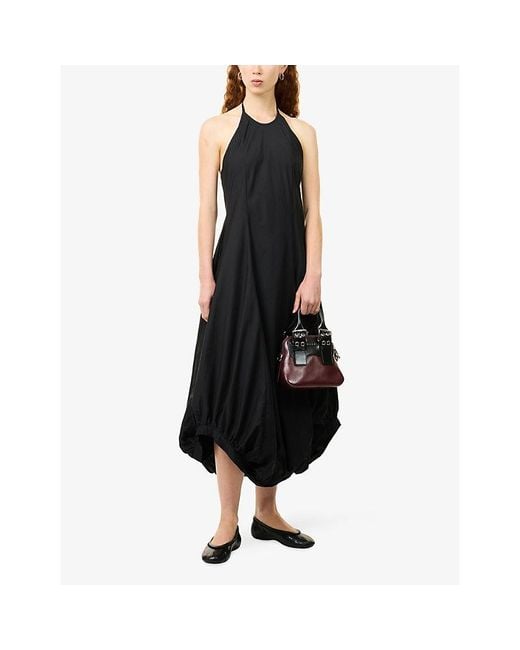 GIMAGUAS Blue Samba Halter Cotton Maxi Dress