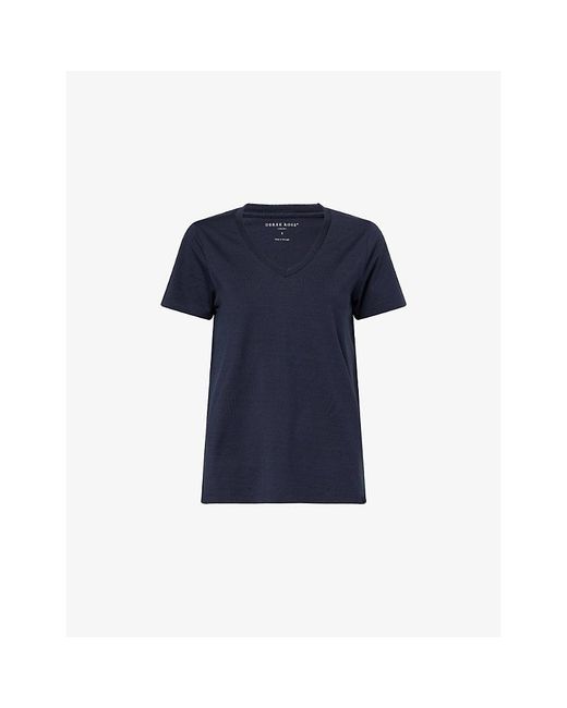 Derek Rose Blue Jessica V-Neck Pima Cotton-Jersey T-Shirt