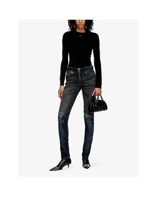 DIESEL Black 1Dr Dome Leather Cross-Body Bag