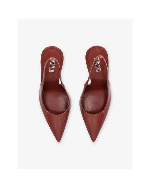 Paris Texas Pink Lidia 105 Heeled Patent-Leather Sling-Back Courts