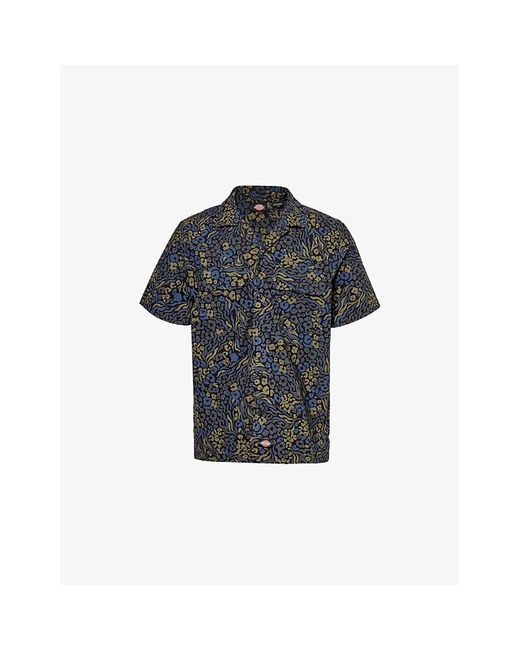 Dickies Blue Saltville Abstract-pattern Cotton Shirt Xx for men