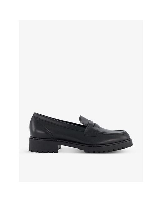 Dune Gild Widefit Leather Penny Loafer in Black Lyst