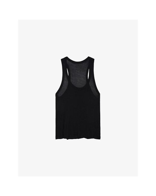 Zadig & Voltaire Black Scoop-Neck Modal Vest Top