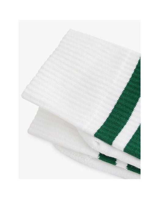 Falke White Dynamic Stripe-Trim Stretch-Cotton Socks for men