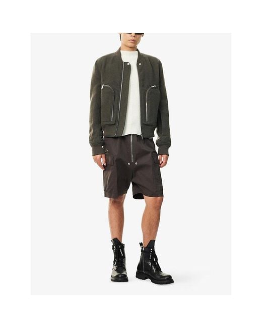 Rick Owens Brown Relaxed-Fit Cargobela Cotton Shorts for men