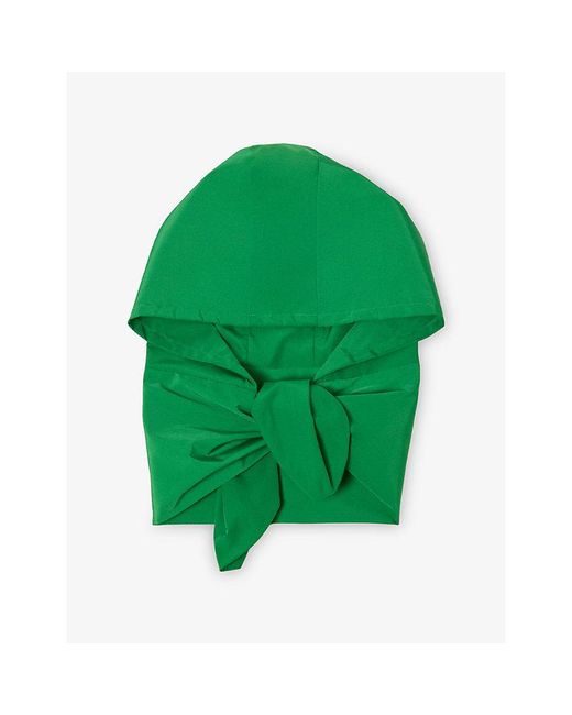 Maje Green Tie-Up Waterproof Shell Hood