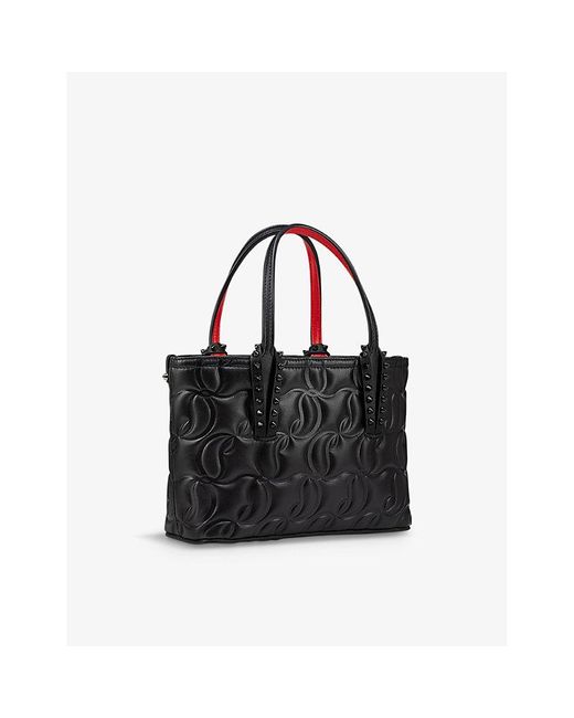 Christian Louboutin Black Cabata Logo-embossed Mini Leather Tote Bag