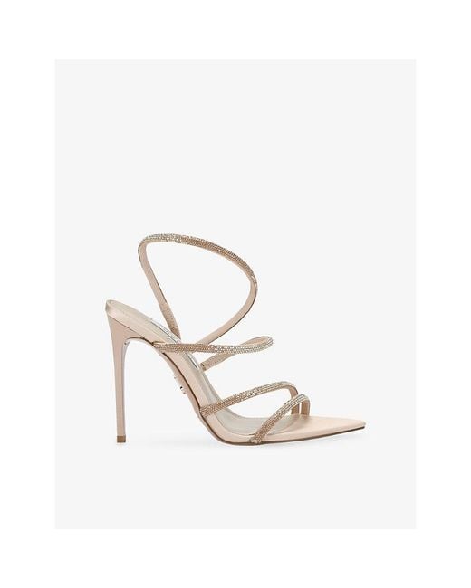 Steve Madden Metallic Sylo Embellished Satin Heeled Sandals