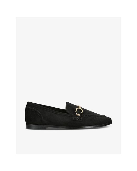 KG by Kurt Geiger Black Madeline Horse-Bit Chain Fabric Loafers