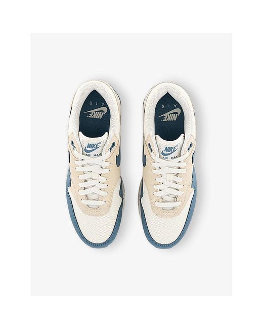 Nike Blue Air Max 1 Leather Low-Top Trainers for men