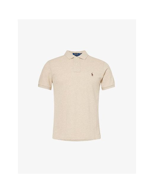 Polo Ralph Lauren Natural Logo-embroidered Slim-fit Cotton-piqué Polo Shirt X for men