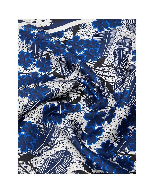 Weekend by Maxmara Blue Panaro Floral-print Silk Scarf