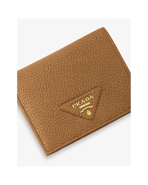 Prada Brown Branded Leather Wallet
