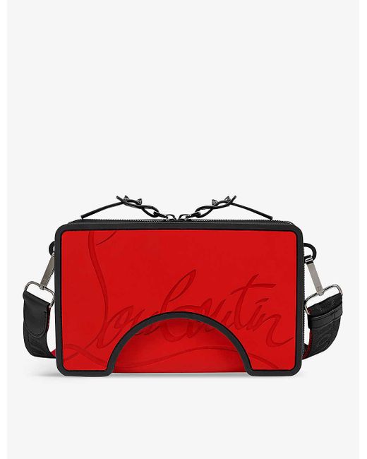Christian Louboutin Red Adolon Logo-embellished Leather And Rubber Cross-body Bag for men