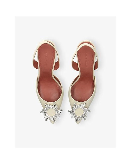 AMINA MUADDI White Begum 95 Leather Slingback Courts