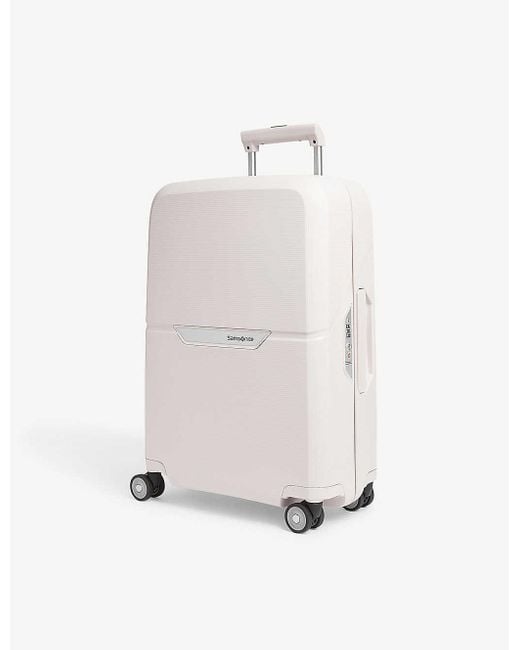 Samsonite White Magnum Four-wheel Cabin Suitcase 55cm