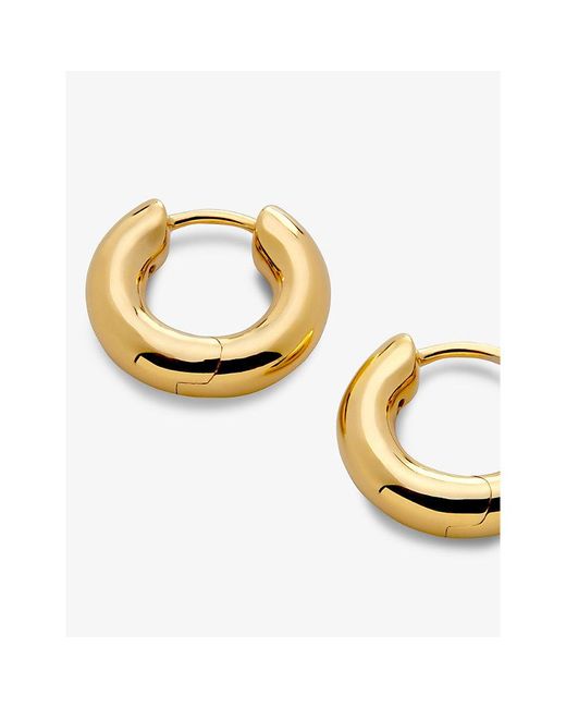 Monica Vinader Metallic Essential Click 18ct Gold Vermeil Sterling-silver huggie Earrings