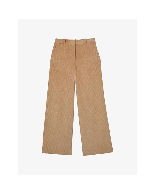 Reiss Natural Stanton Flared-Leg Cotton-Cord Trousers