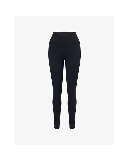 The Couture Club Blue Sculpt Crossover Workout Leggings