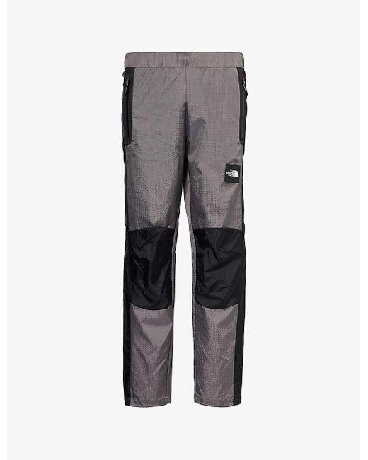 The North Face Gray Wind Brand-patch Straight-leg Mid-rise Shell Trousers for men