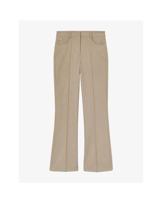 Reiss Natural Sofia Flared-Leg Stretch-Twill Trousers