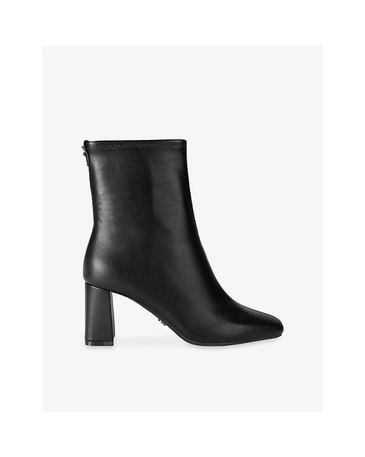 Carvela Kurt Geiger Black Rometta Heeled Leather Ankle Boots