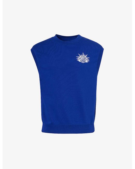 Replay Blue Logo-print Cotton-blend Sweatshirt X for men