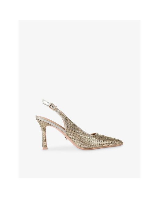 Carvela Kurt Geiger White Corletta Woven Heeled Slingback Courts
