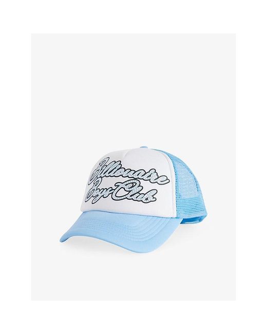 BBCICECREAM Blue Diamond Script Woven Trucker Cap for men