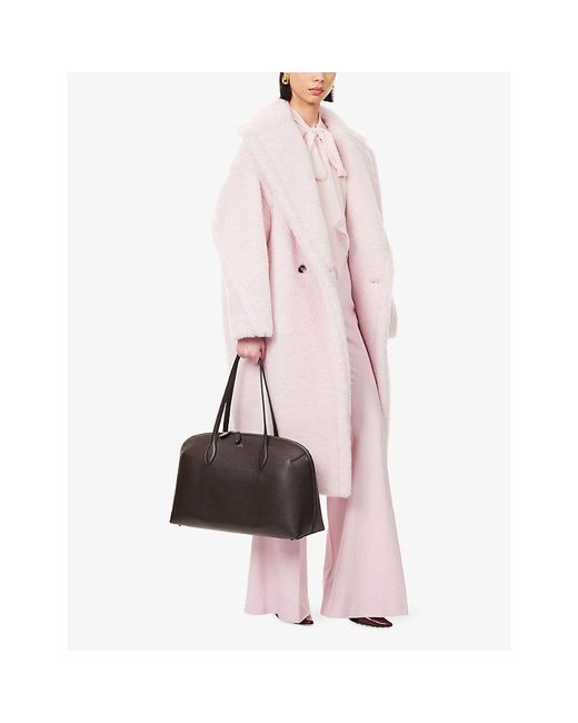 Max Mara Pink Teddy Bear Icon Alpaca Wool-Blend Coat