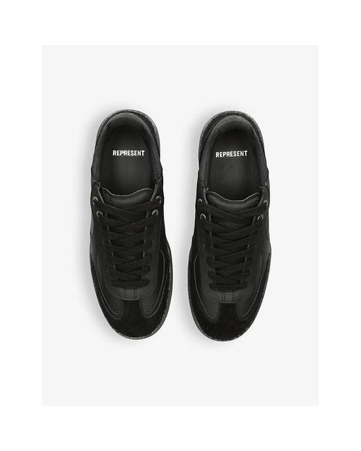 Represent Black Virtus Leather And Suede Low-top Trainers for men