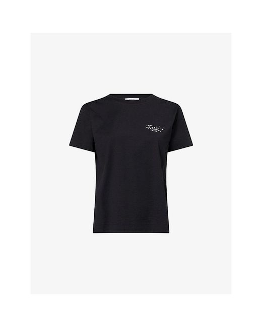 Givenchy Black Logo-Print Round-Neck Cotton-Jersey T-Shirt