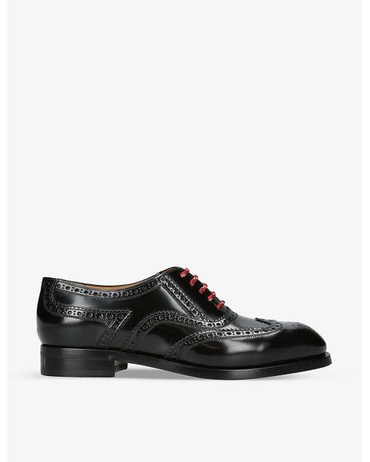 Gucci Black Zowie Lace-up Leather Brogues for men