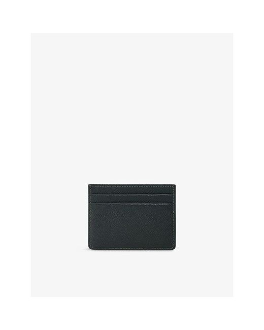 Sandro Black Logo-Embossed Textured-Leather Card Holder for men