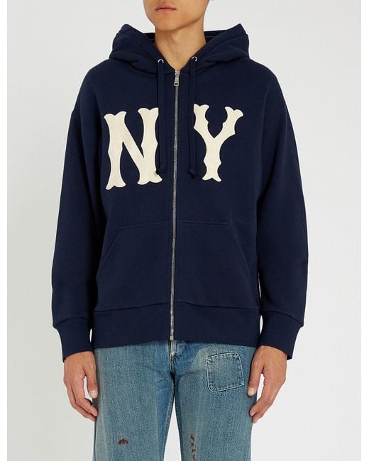 Gucci Blue Sweatshirt With Ny Yankeestm Patch for men