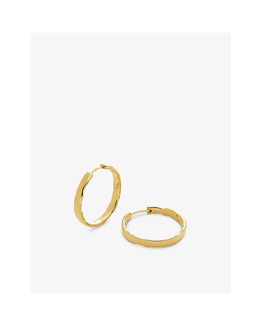 Monica Vinader Metallic Mv Siren Muse Wave 18Ct-Plated Vermeil Sterling Medium Hoop Earrings