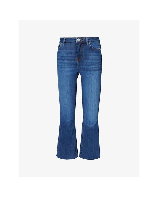 FRAME Blue Le Crop Mini Boot Slim-leg Mid-rise Stretch-denim Jeans