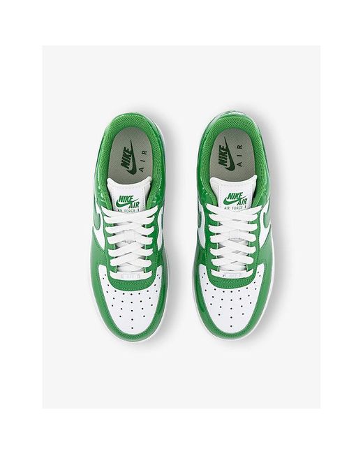 Nike Green Air Force 1 Lo Leather Low-Top Trainers