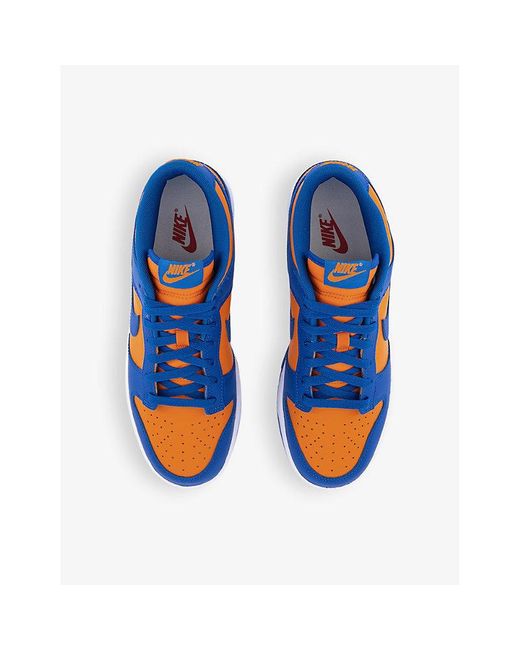 Nike Blue Dunk Low Panelled Leather Low-Top Trainers for men